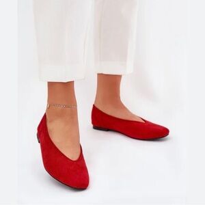 Zara Vibrant Red Women's Flats